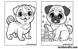 Pug Coloring Pages (Free PDF Printables) - Just Do Crafts