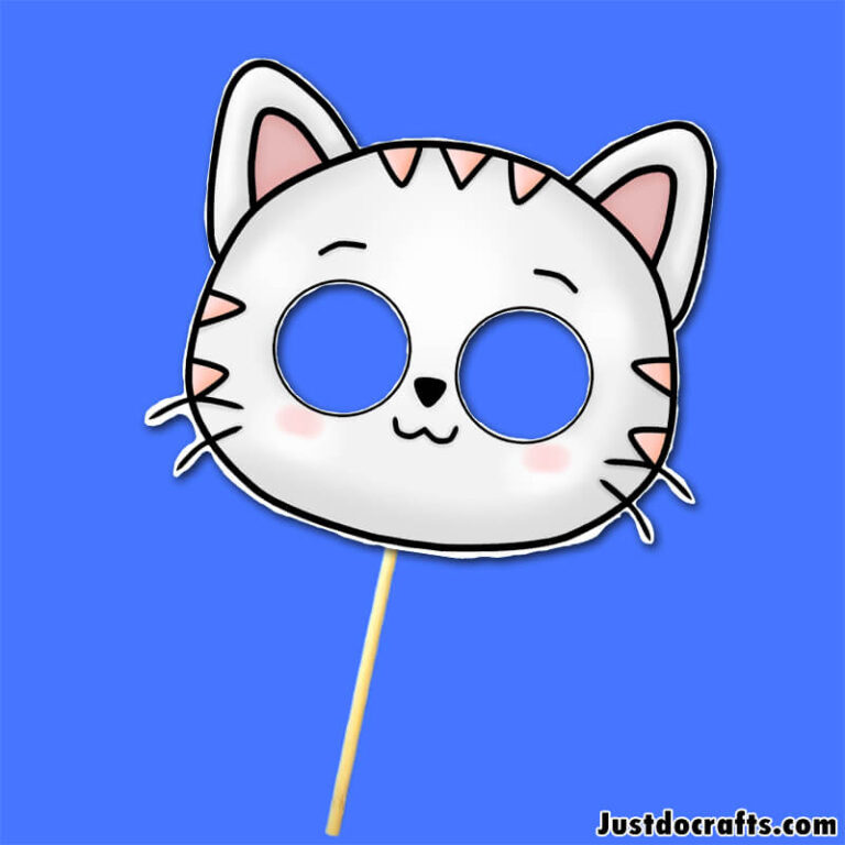 Cat Face Mask for Kids (Free PDF Printable Template) - Just Do Crafts