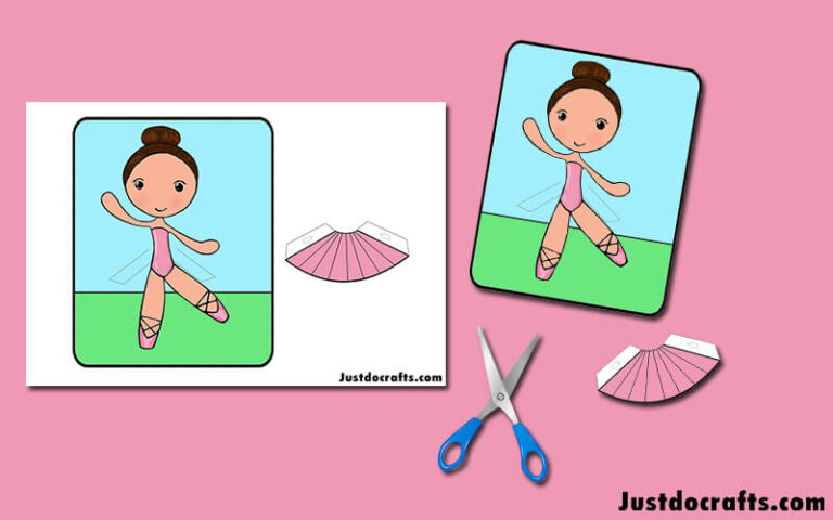 Paper Ballerina Craft for kids (Free PDF Printable Template) - Just Do ...