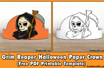 Grim Reaper Halloween Paper Crown (Free PDF Printable Template)