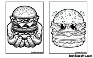 Hamburger Coloring Pages (Free PDF printable) - Just Do Crafts