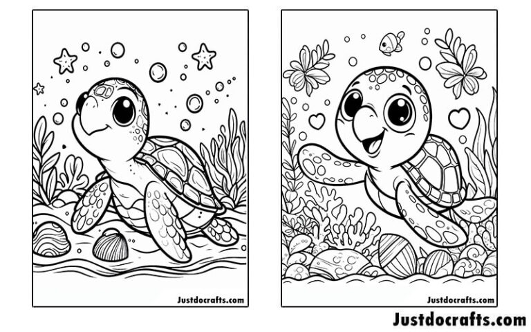 Sea Turtle Coloring Pages (Free PDF printable) - Just Do Crafts