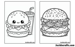 Hamburger Coloring Pages (Free PDF printable) - Just Do Crafts