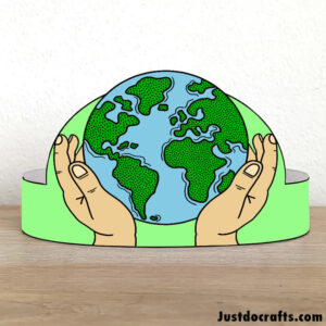 Earth Day Paper Crown (Free PDF Printable Template) - Just Do Crafts