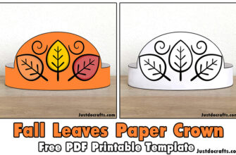 Fall Leaves Paper Crown (Free PDF printable template)