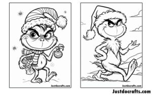 Grinch Coloring Pages (Free PDF printable) - Just Do Crafts