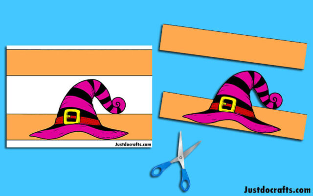 Witch Hat Paper Crown (Free PDF printable template) - Just Do Crafts