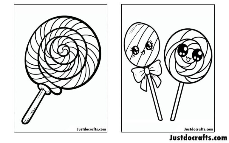 Lollipop Coloring Pages (Free PDF Printable) - Just Do Crafts
