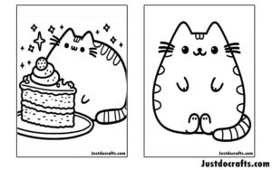 Pusheen Coloring Pages (Free PDF printable) - Just Do Crafts