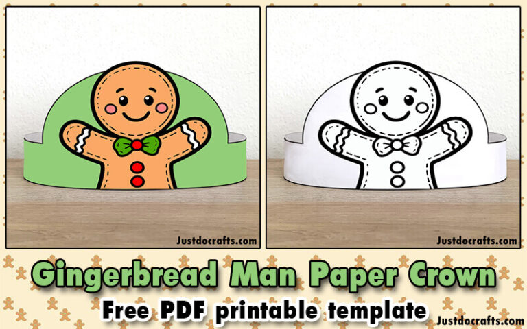 Christmas Paper Crowns (Free PDF printable template) - Just Do Crafts