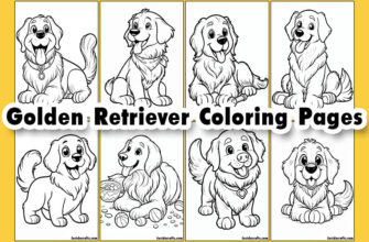 Golden Retriever Coloring Pages (Free PDF printable)