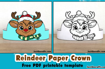 Reindeer Paper Crown (Free PDF printable template)