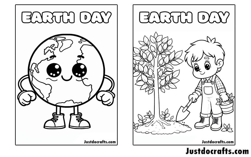 Earth Day Coloring Pages (Free PDF printable)