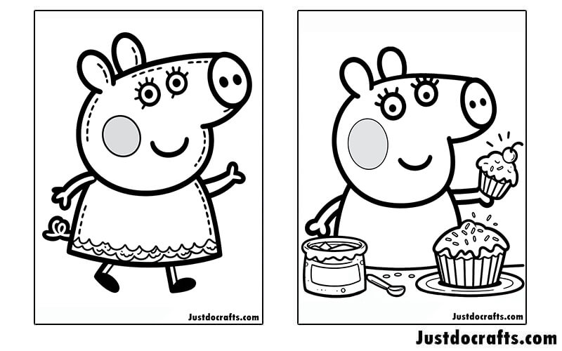 Peppa Pig Coloring Pages (Free PDF printable)