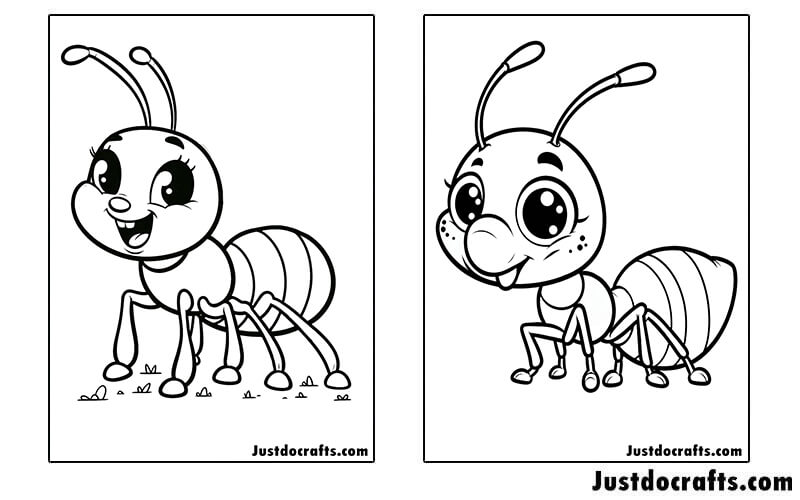 Ant Coloring Pages (Free PDF printable)