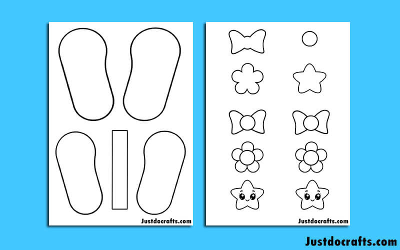 Easy Paper Slippers Craft (Free PDF printable template)