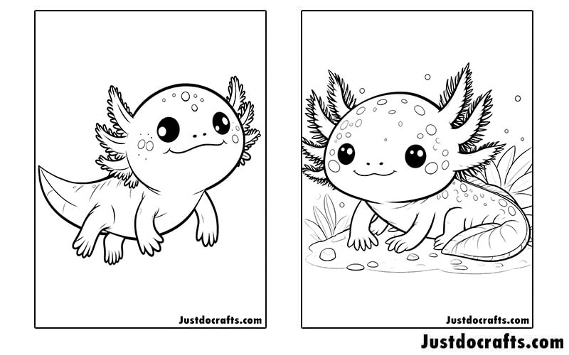 Axolotl Coloring Pages (Free PDF printable)
