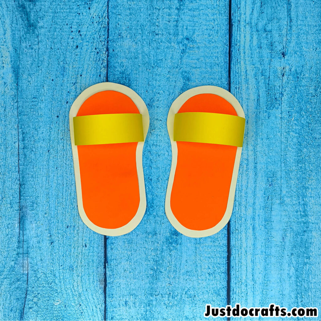 Easy Paper Slippers Craft (Free PDF printable template)
