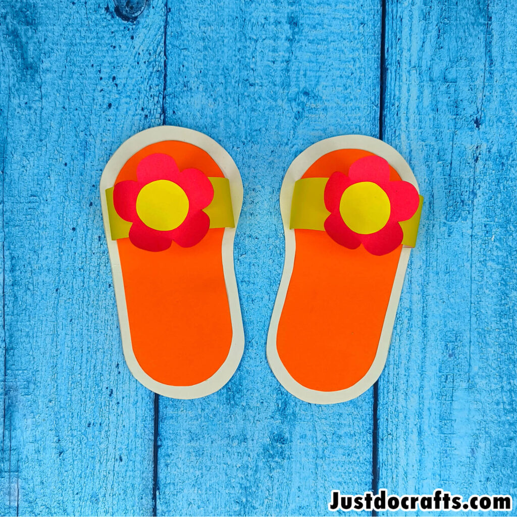 Easy Paper Slippers Craft (Free PDF printable template)