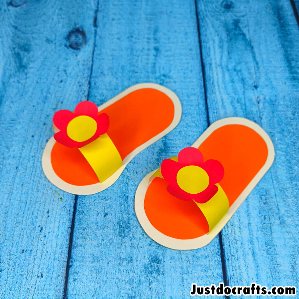 Easy Paper Slippers Craft (Free PDF printable template)