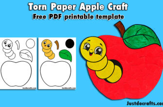 Torn Paper Apple Craft (Free PDF printable template)