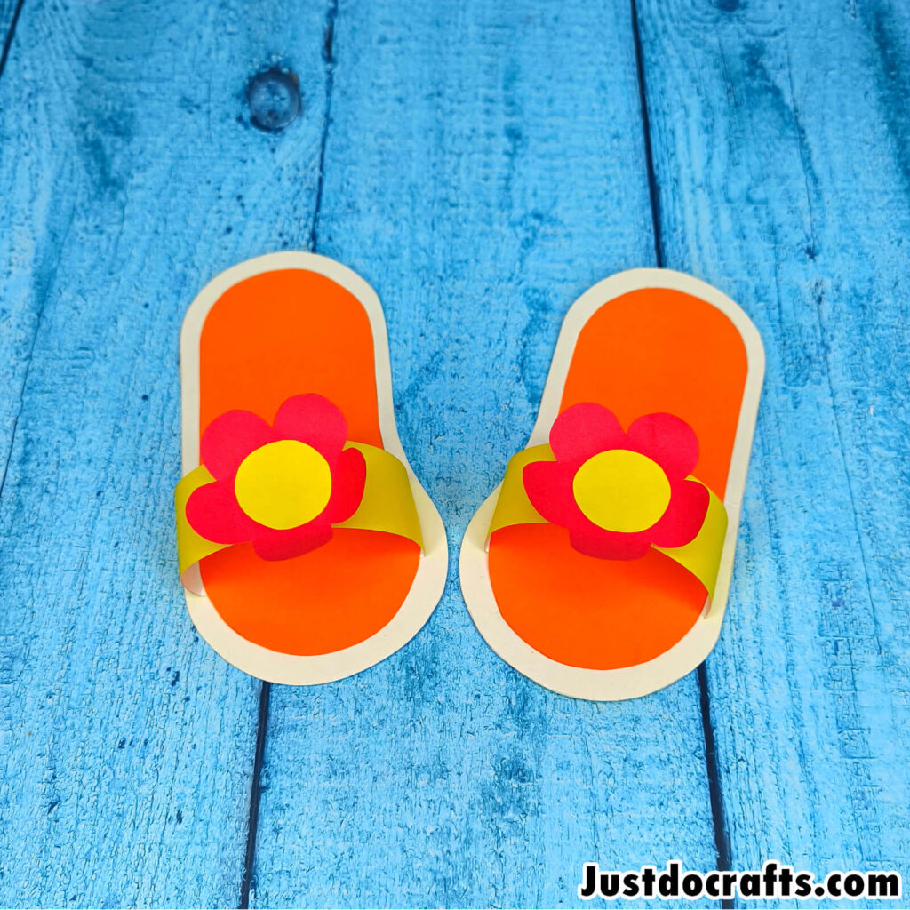 Easy Paper Slippers Craft (Free PDF printable template)