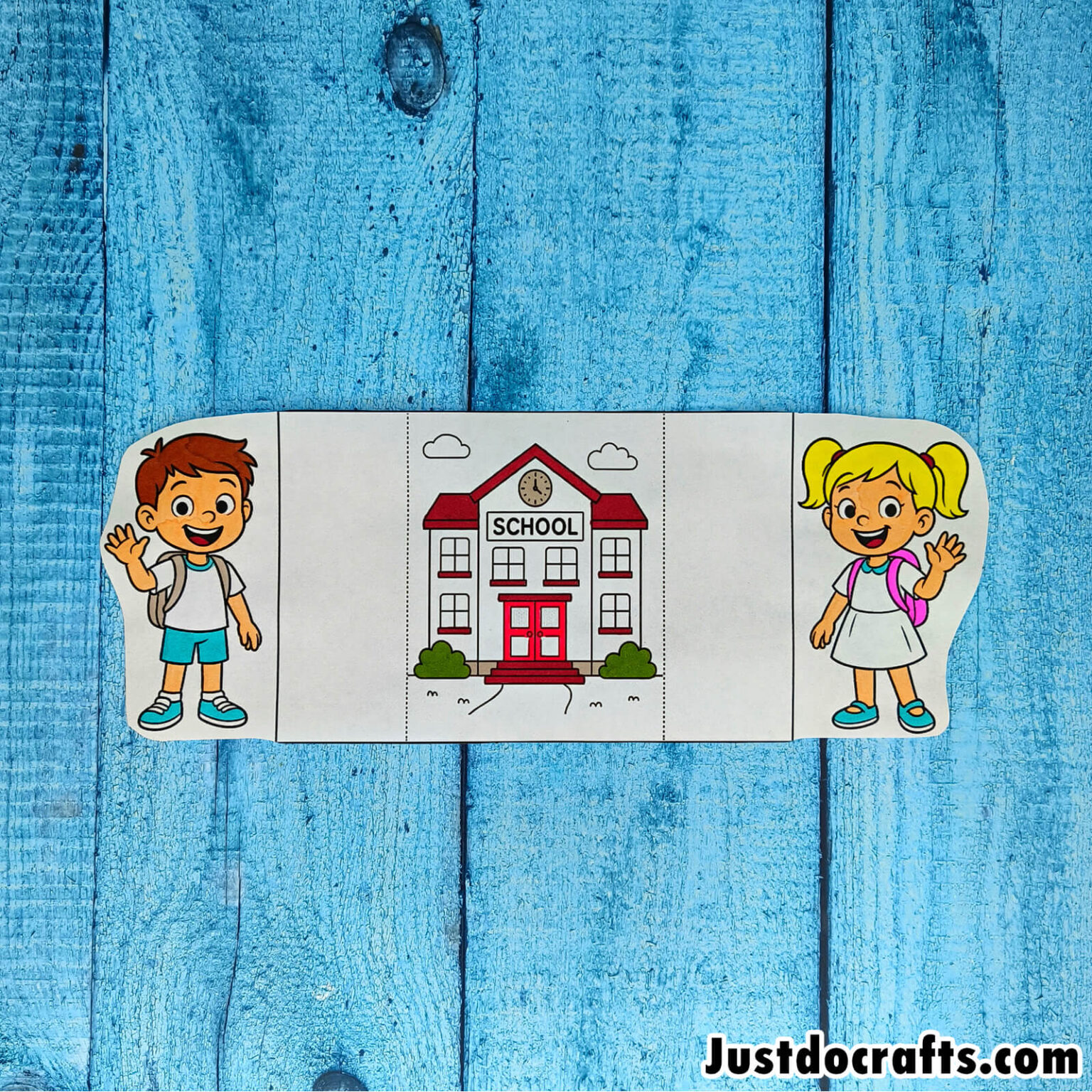 Back to School Folding Card Craft (Free PDF printable template) Just