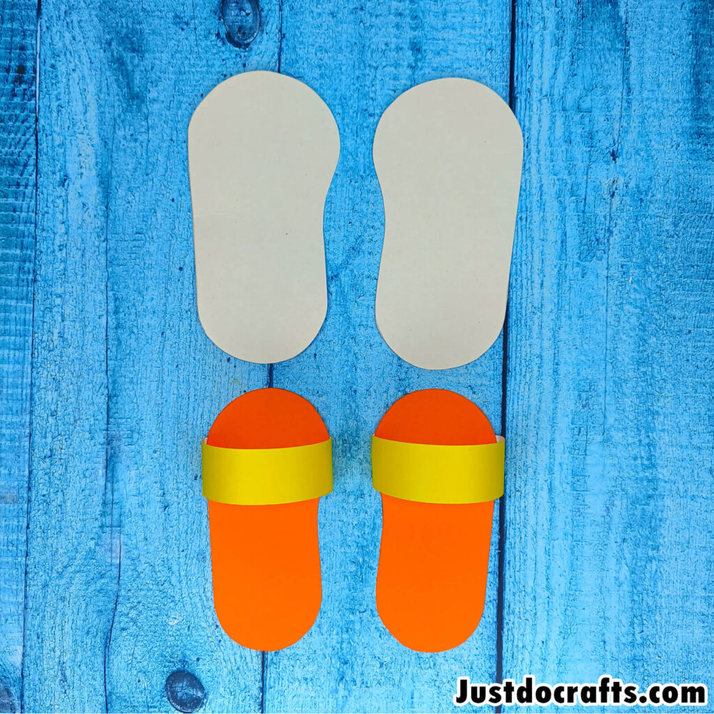 Easy Paper Slippers Craft (Free PDF printable template)