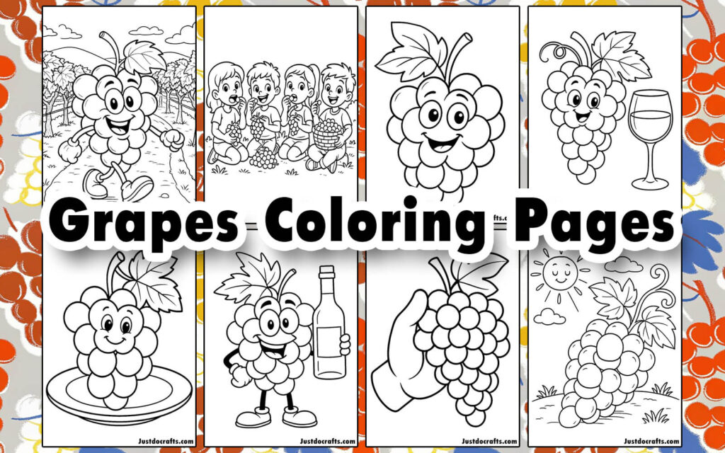 Grapes Coloring Pages (Free PDF printable)