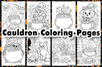 Cauldron Coloring Pages (Free PDF printable)