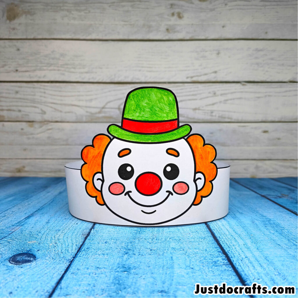 Clown Paper Crown (Free PDF Printable Template)