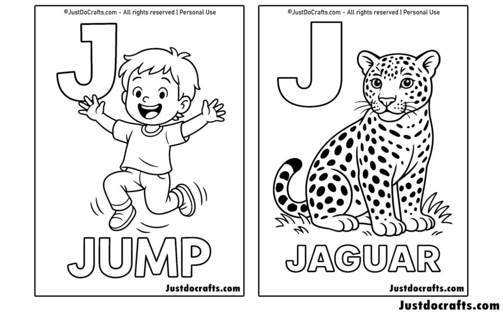 Letter J Coloring Pages (Free PDF Printable)